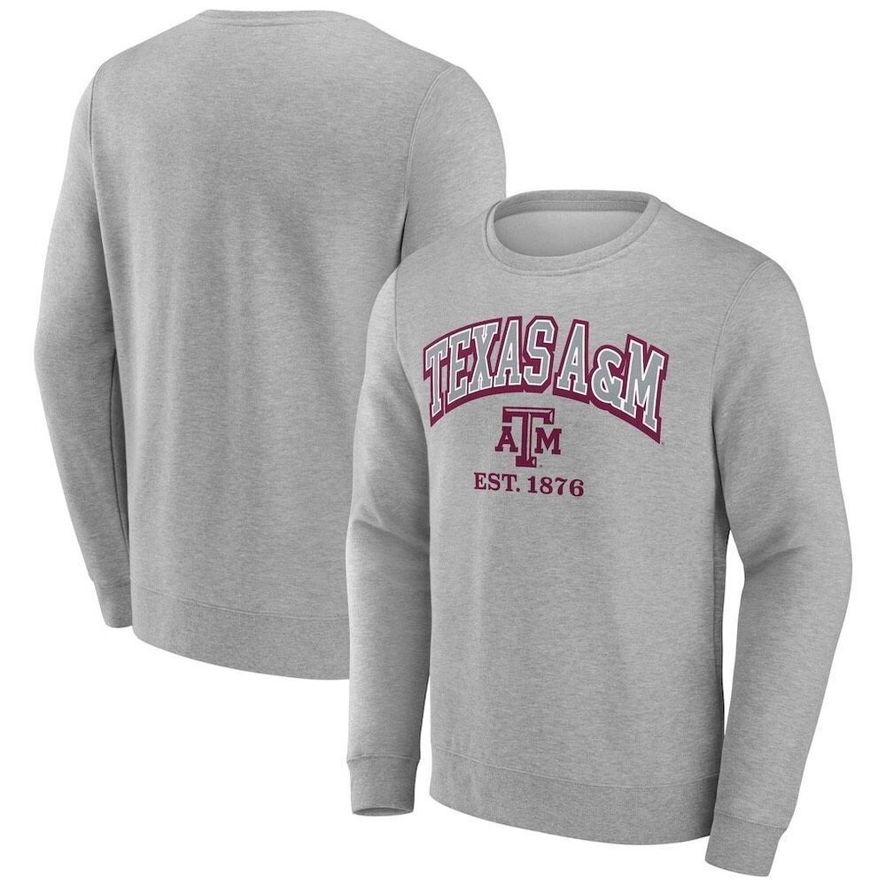 Fanatics Texas A&M Aggies Original Fleece Pullover Crewneck Sweatshirt Gray XXL